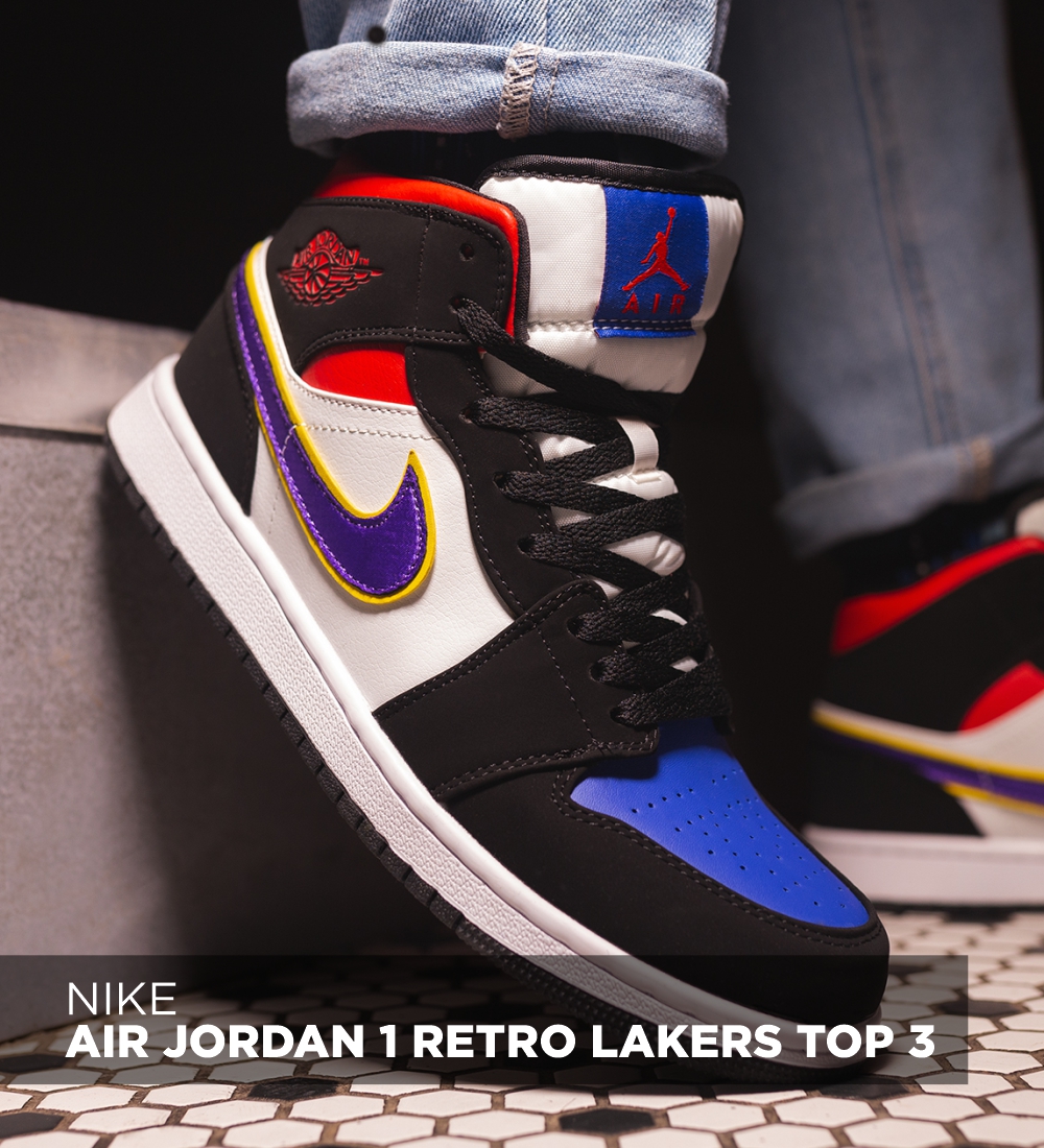 Кроссовки Nike Air Jordan 1 «Lakers Top 3»