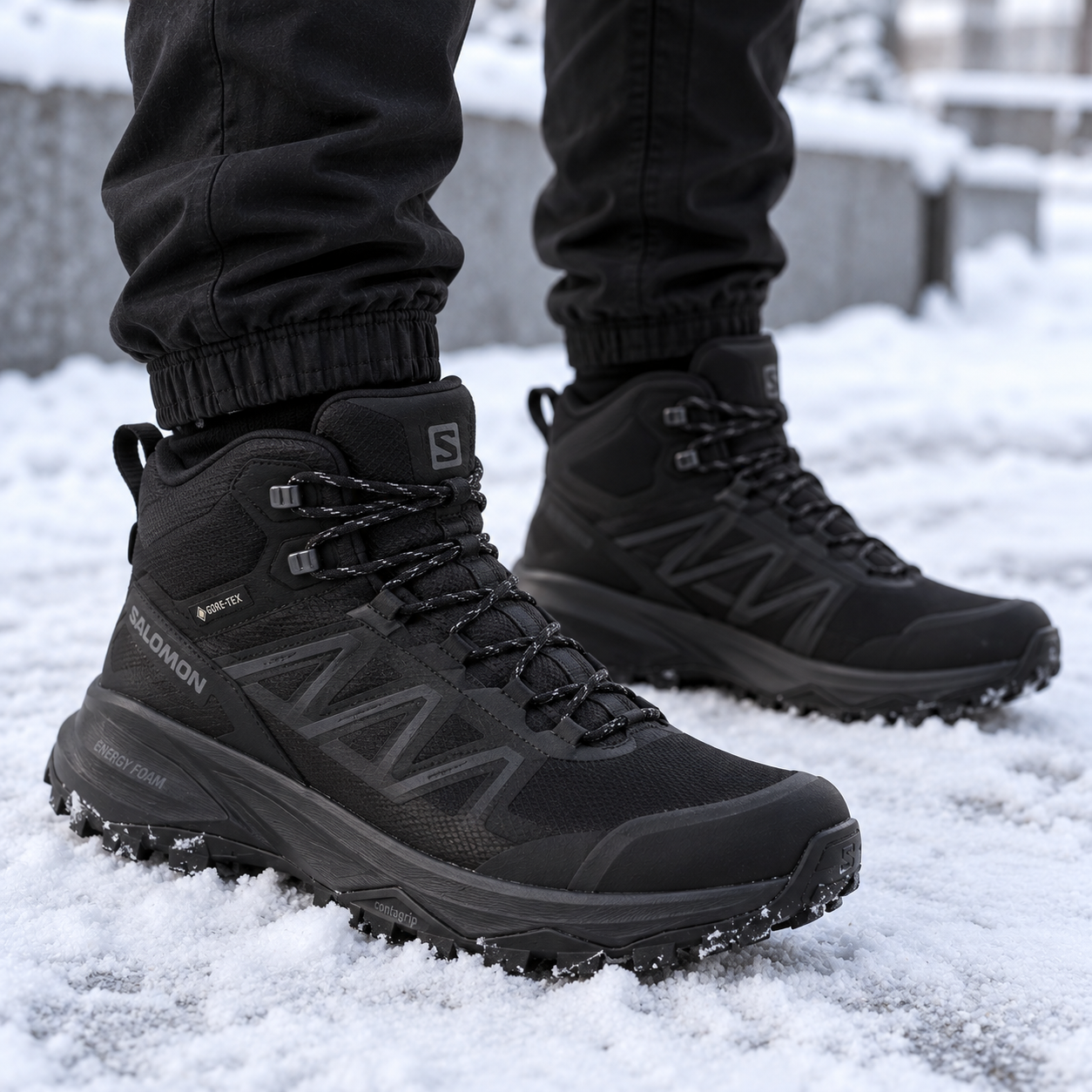 Salomon Elixir Activ Mid GTX — крупный план на ноге